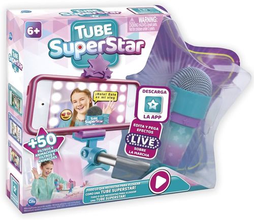 סטנד סלפי עם מיקרופון מותאם עם כבל - TUBE SUPERSTAR
