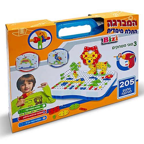 ביזי טופ - משחק הרכבה תלת מימד עם מברגה חשמלית 205 חלקים - Bizi Top