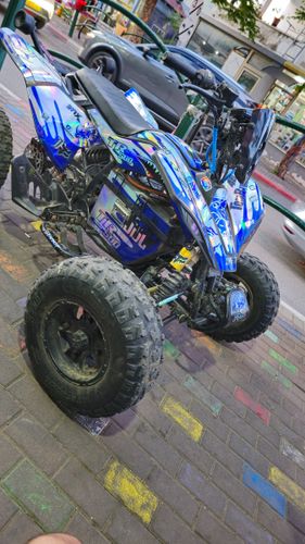 סט מדבקות ניקל נצנץ בעיצוב אישי DESIGN 2 לטרקטורון חשמלי - Tomride 400/500