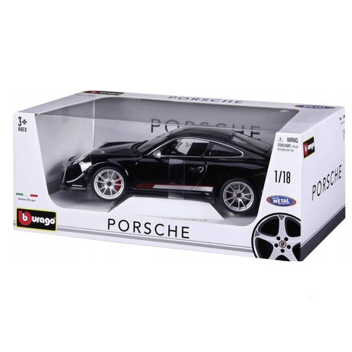 דגם מכונית פורשה גי טי 3 אר אס - Bburago Porsche 911 GT3 RS 4.0 Black 1:18