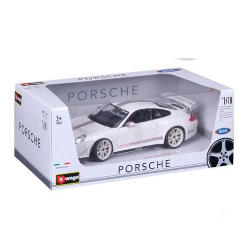 דגם מכונית פורשה גי טי 3 אר אס - Bburago Porsche 911 GT3 RS 4.0 White 1:18