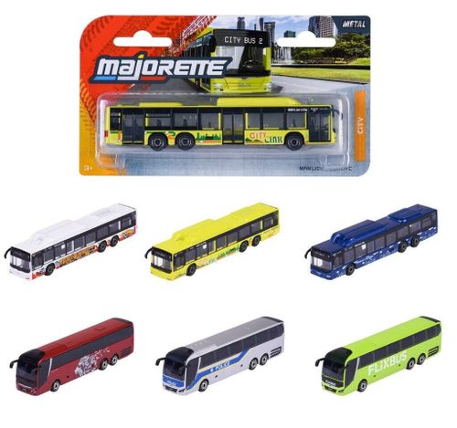 מייג'ורט אוטובוס ממתכת MAN פרמיום 6 דגמים  13 ס''מ - MAJORETTE BUS  MAN City