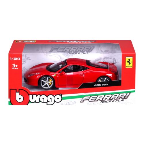 דגם מכונית פרארי ספורט אדומה - Bburago Ferrari 458 Italia 1:24