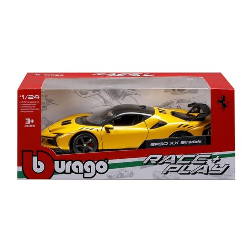 דגם מכונית פרארי ספורט צהובה - Bburago Ferrari SF90 XXStradale 1:24