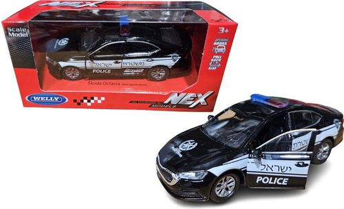 וילי - רכב סקודה אוקטביה משטרה ישראל 1:34 - WELLY SKODA OCTAVIA