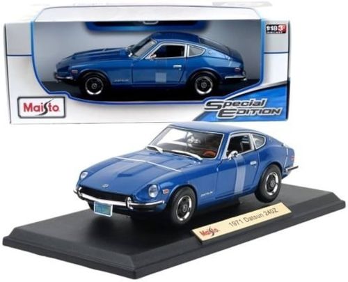 דגם מכונית דאטסון  כחולה - Maisto 1971 DATSUN 240 Z