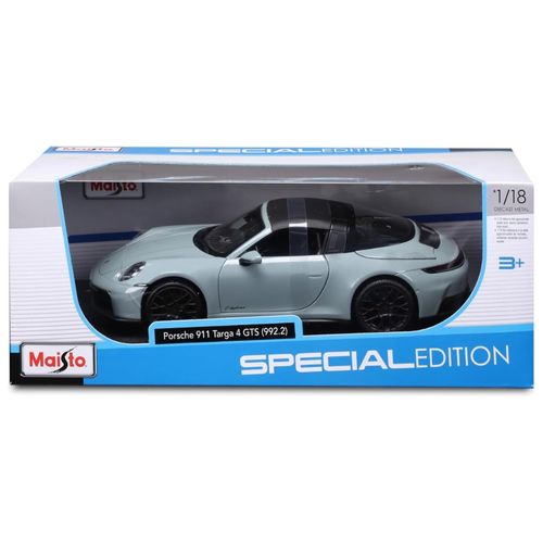 דגם מכונית פורשה 911 טארגה - Maisto Porsche 911 Targa 4 GTS Gray Green 1:18
