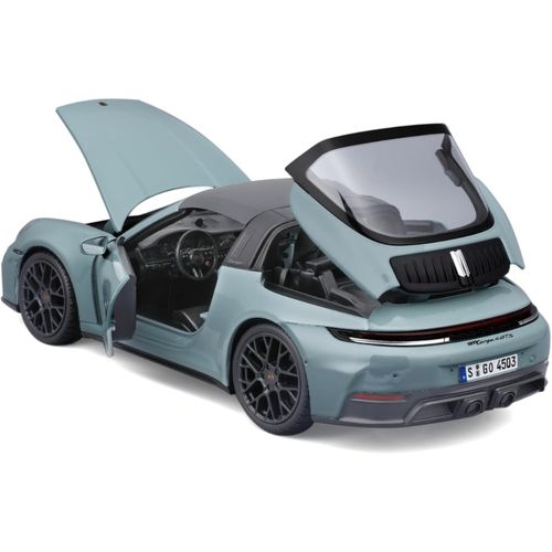 דגם מכונית פורשה 911 טארגה - Maisto Porsche 911 Targa 4 GTS Gray Green 1:18