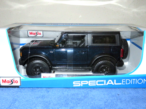 מאיסטו - דגם ג'יפ פורד ברונקו כחול  - Maisto 2021 Ford Bronco WILDTRAK 1:18