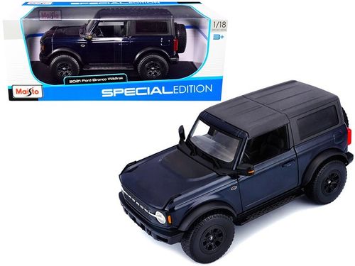 מאיסטו - דגם ג'יפ פורד ברונקו כחול  - Maisto 2021 Ford Bronco WILDTRAK 1:18