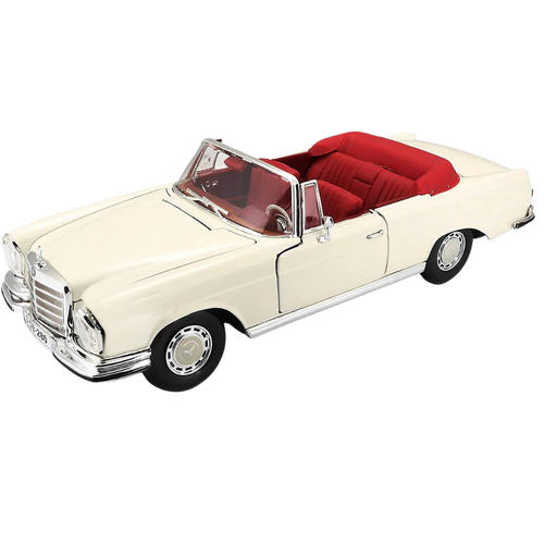 מכונית מרצידס בנץ  - Maisto 1967 Mercedes-Benz 280 SE  (Cream) 1:18