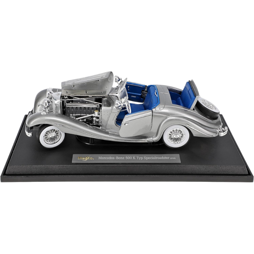 דגם מכונית מרצדס אספנות -  Maisto Mercedes-Benz 500 K Typ Special Roadster Silver 1:18