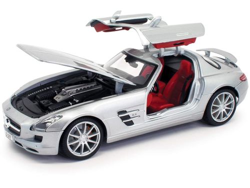 מאיסטו - דגם מכונית מרצידס בנץ כסוף 1:18 - MAISTO MERCEDES BENZ SLS AMG