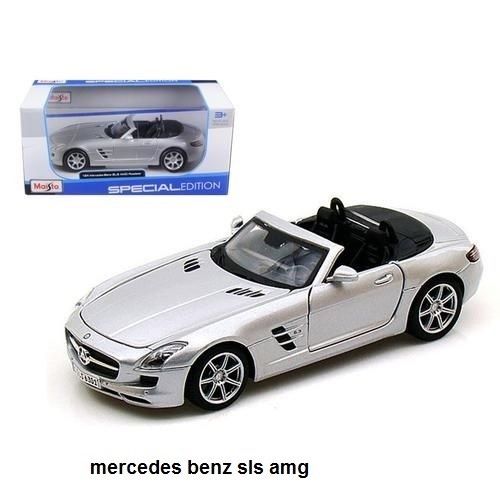 מאיסטו - דגם מכונית מרצידס בנץ כסוף 1:18 - MAISTO MERCEDES BENZ SLS AMG