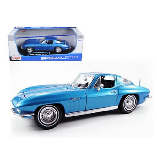 מאיסטו -  דגם מכונית שברולט קורבט   כחול - Maisto 1965 CHEVROLET CORVETTE   1:18