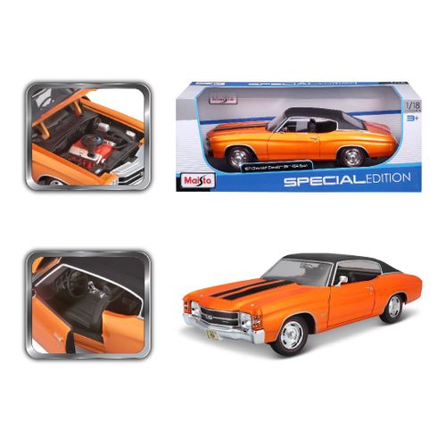 מאיסטו - דגם שברולט שבל כתום - Maisto 1971 Chevrolet Chevelle SS 454 SPORT COUPE 1:18