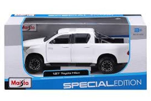 מאיסטו - דגם טנדר טויוטה צבע לבן  - MAISTO  TOYOTA HILUX Double Cab Pickup Truck   1:27