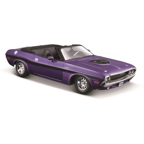 מאיסטו - דגם מכונית דודג' צלנג'ר  צבע סגול  1:24 - Maisto  Dodge Challenger R/T Convertible 1970