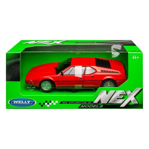 דגם מכונית במוו אמ 1 אדומה - WELLY BMW M1 1:24