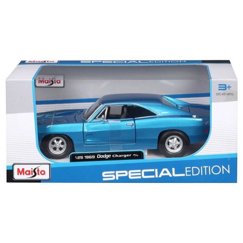 מאיסטו - דגם מכונית דודג' צ'ארג'ר כחולה - Maisto 1969 Dodge Charger R/T 1:25