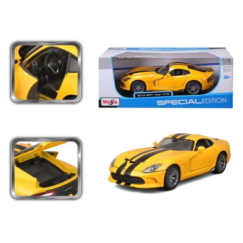 מאיסטו - רכב אספנות וויפר שחור\צהוב  - Maisto 1:18 2013 SRT Viper GTS