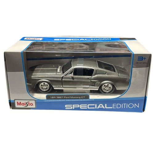 מאיסטו - דגם מכונית פורד מוסטנג גי טי - Maisto 1967 Ford Mustang GT Gray 1:24