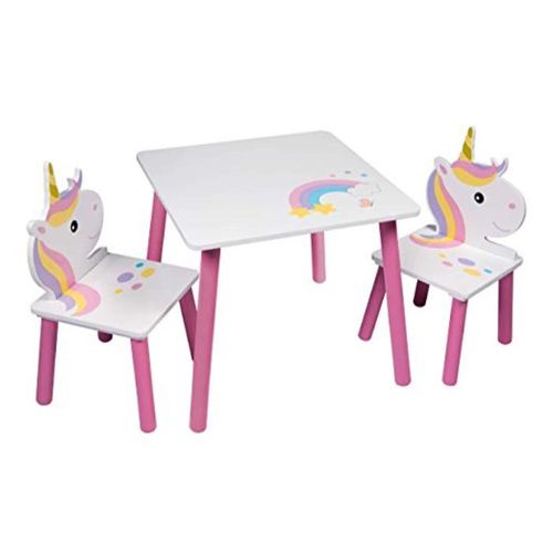 סט שולחן + 2 כסאות עץ חד קרן - 47798