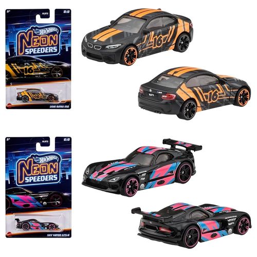 הוט ווילס - מכונית מירוץ בצבעי נאון מגוון - HOT WHEELS HLH72