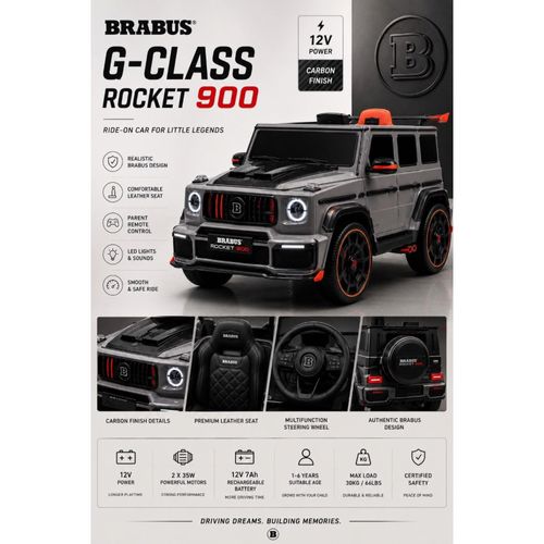 גיפ ממונע 12V מרצדס בראבוס  - MERCEDES G63 BRABUS ROCKET 900