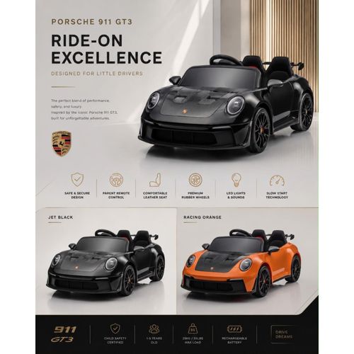 מכונית ממונעת 24V פורשה 911 שני מושבים - PORSCHE 911 GT3