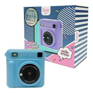 מצלמה דיגיטלית מדפיסה תכלת - Livo Instant Print Camera 24069
