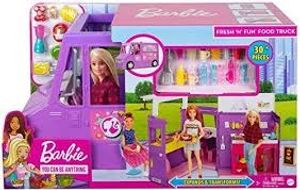 ברבי - משאית  אוכל נפתחת לדוכן + אביזרים - BARBIE GMW07
