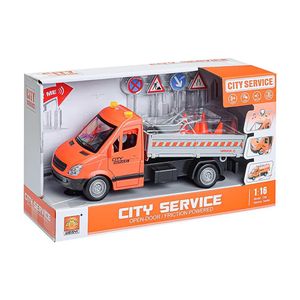 טנדר שיפוץ כבישים כתום  אורות וצלילים 1:16 - CITY SERVICE
