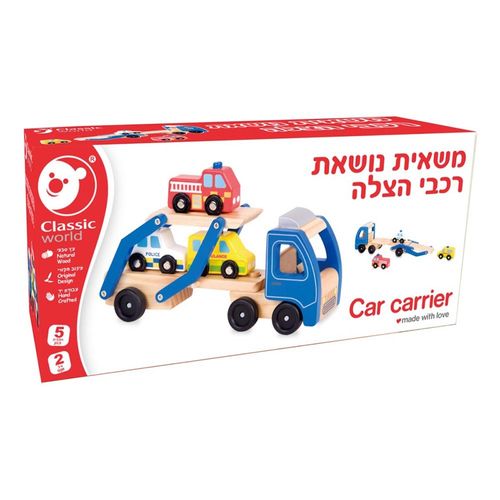 משאית נושאת רכבי הצלה מעץ