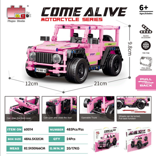 רכב ג'יפ ורוד 434 חלקים להרכבה + שלט  1:16 - 70014 COME ALIVE BUILOING BLOCK RC CAR