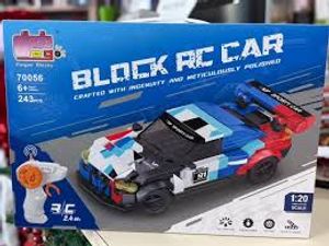 מכונית מירוץ 1:20 + שלט נטען להרכבה 243 חלקים - BLOCK RC CAR