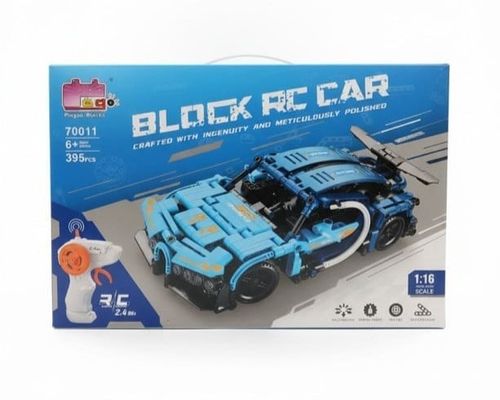 מכונית מירוץ 1:20 + שלט נטען להרכבה 243 חלקים - BLOCK RC CAR