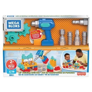 מגה בלוקס - מארז בניה עם מקדחה 32 חלק - MEGA BLOCKS GXK36