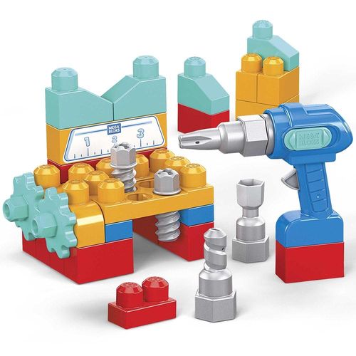 מגה בלוקס - מארז בניה עם מקדחה 32 חלק - MEGA BLOCKS GXK36