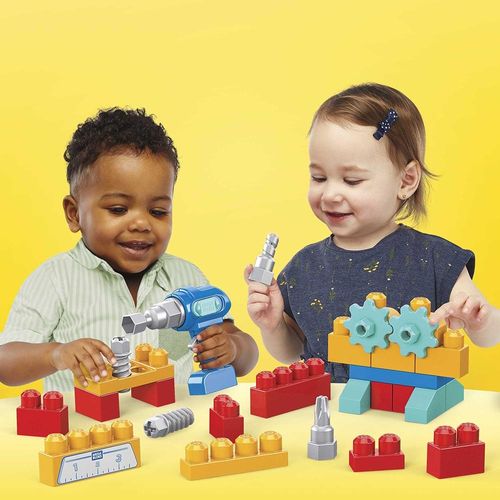 מגה בלוקס - מארז בניה עם מקדחה 32 חלק - MEGA BLOCKS GXK36