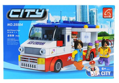 קוביות הרכבה סיטי רכב גלידה 259 חלקים - AUSINI 25504
