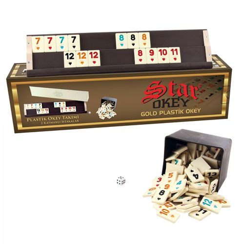 משחק אבנים רומי מעץ מפואר זהב - STAR 1010259