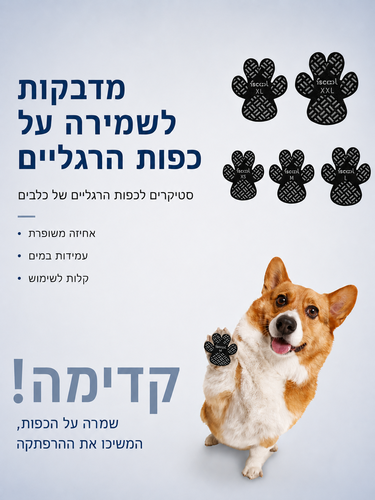 מדבקות לשמירה על כפות הרגליים לכלבים