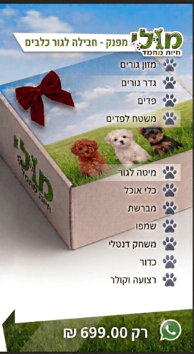 מארז חבילת הכל כלול לגור כלבים קטן מולי חיות מחמד כולל אוכל גדר גורים ומיטה