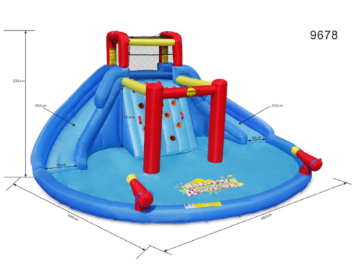 פארק המים המפלים דגם 9678 מבית הפיהופ happyhop אחריות למפוח ולתפרים במתקן 12 חודשים