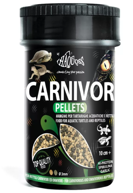 מזון גרגרים מלא (CARNIVOR PELLETS) 90 גרם (250 מ"ל) לזוחלים אוכלי כל