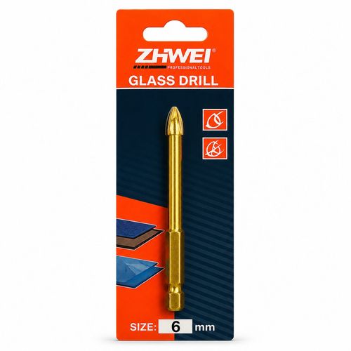 מקדח זכוכית וקרמיקה ZHWEI 6 מ״מ – Glass Drill מקצועי 