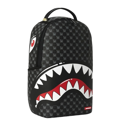 SPRAYGROUND תיק גב מטורף  BACKPACK SHARKS IN PARIS WTF BUBBLY BLACK CHECK