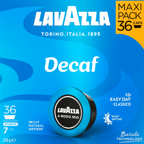 36 קפסולות לוואצה אמודו מיו נטול קפאין Lavazza A Modo Mio Decaf