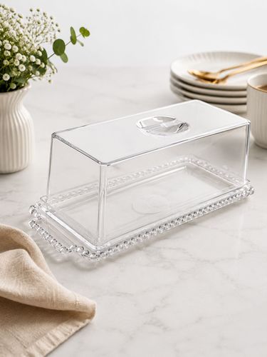פעמון מלבני קריסטלי שקוף עם מכסה - 32.5X15X10 ס